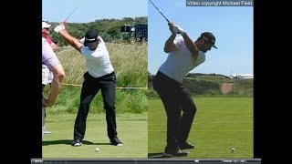 Jon Rahm golf swing  Long Iron faceon amp downtheline July 2017 [upl. by Feliza]