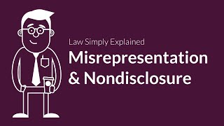 Misrepresentation and Nondisclosure  Contracts  Defenses amp Excuses [upl. by Ebert]