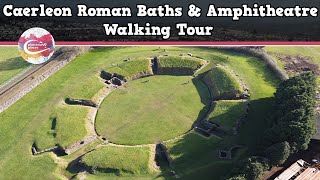 CAERLEON ROMAN BATHS amp AMPHITHEATRE WALES  Walking Tour  Pinned on Places [upl. by Akcira502]