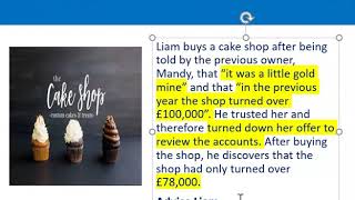 How to apply misrepresentation Liam cupcake scenario [upl. by Maupin]