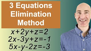 Solving Systems of 3 Equations Elimination [upl. by Tonye]