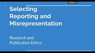 Selective Reporting and Misrepresentation of data Research and Publication ethics Phd coursework [upl. by Wenonah]