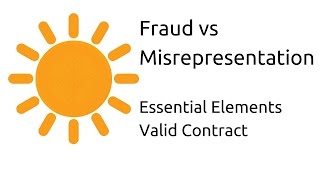 Fraud vs Misrepresentation  Other Essential Elements of a Valid Contract  CA CPT  CS amp CMA [upl. by Girardi448]